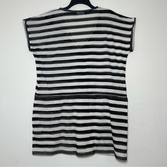 Calvin Klein Black and White Striped Drawstring Dress Beach Cover-Up Size L/XL - Picture 4 of 16
